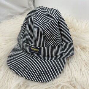 OshKosh Hat Railroad Engineer Striped Made In USA‎ Snapback Cap Vintage